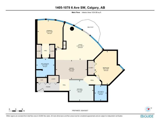 1405 - 1078 6 Avenue Sw, Home with 2 bedrooms, 2 bathrooms and 1 parking in Calgary AB | Image 38