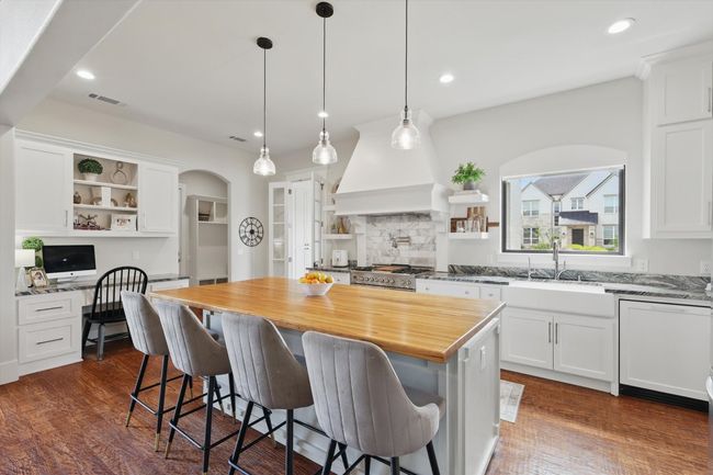 Butcher block center island with seating | Image 14
