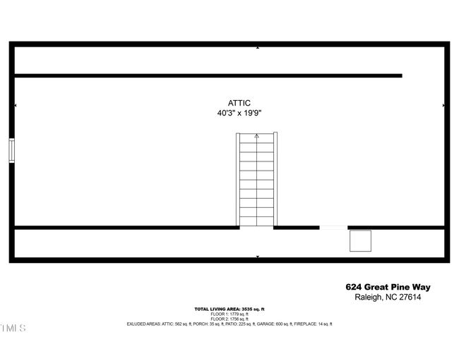 624 Great Pine Attic Layout & SqFootage | Image 76