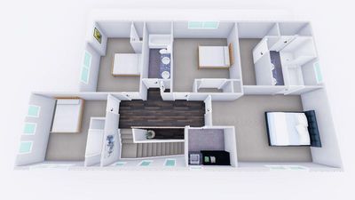 Elizabeth Upstairs 3D Interior Rendering | Image 3