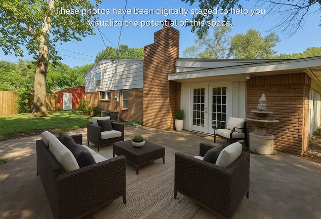 View of patio with french doors and an outdoor living space | Image 31