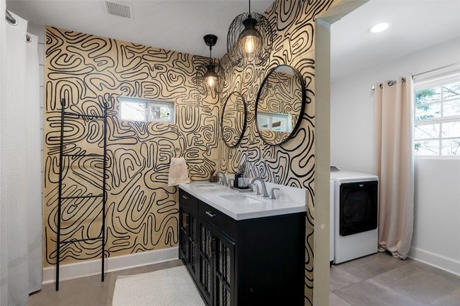 Bathroom with vanity and washer / clothes dryer | Image 22