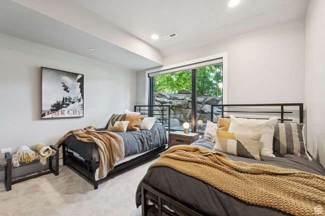 Carpeted bedroom with recessed lighting | Image 18