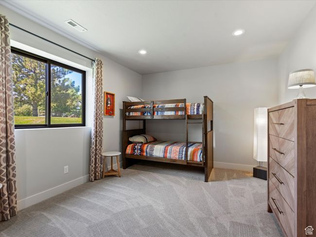 Bedroom with carpet, baseboards, and recessed lighting | Image 42