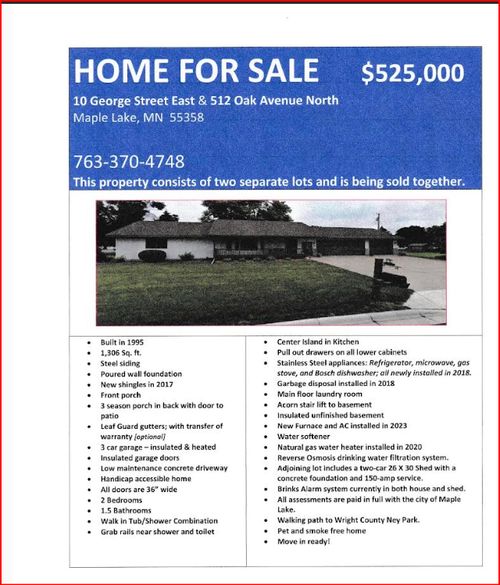 10 George Street E, Maple Lake, MN, 55358 | Card Image