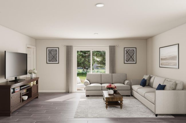 Living area with baseboards and wood finished floors | Image 6
