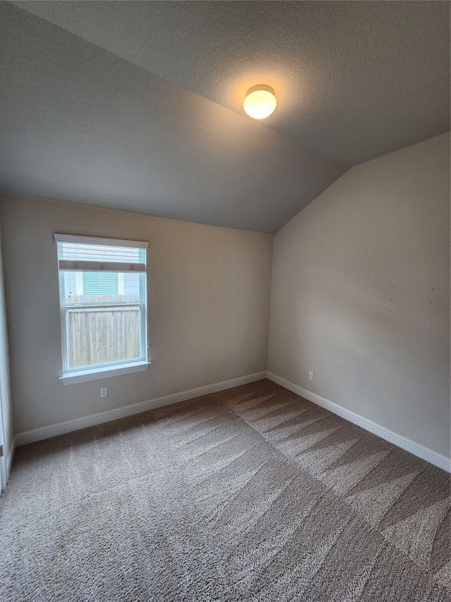 Carpeted spare room with lofted ceiling and a textured ceiling | Image 20