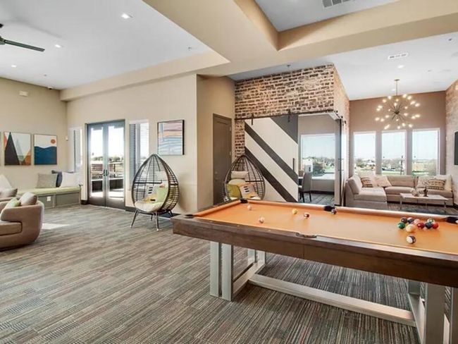 Recreation room featuring french doors, recessed lighting, visible vents, carpet flooring, and billiards | Image 14