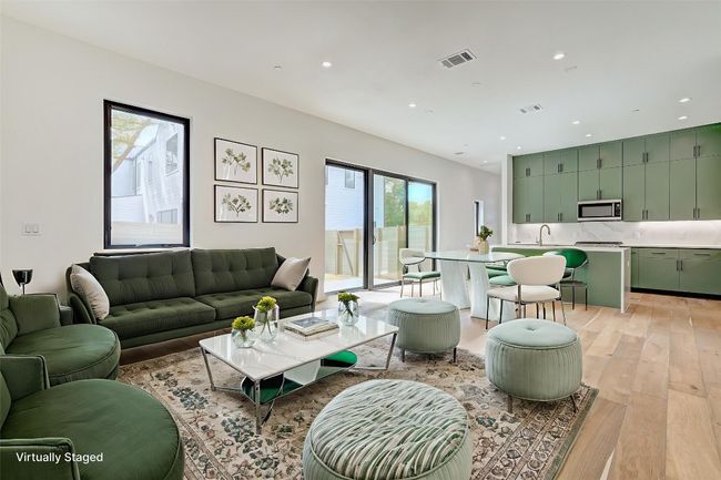 Living room with light wood-type flooring and recessed lighting | Image 5