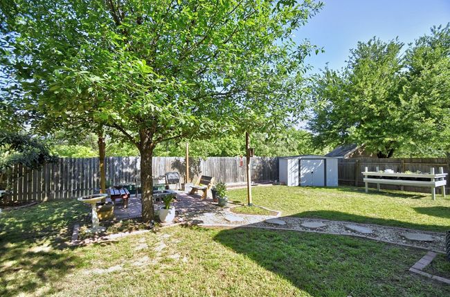Views of the tall backyard trees and the stepping stone/xeriscape features. | Image 28