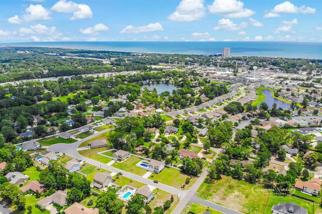 Aerial perspective of suburban area featuring a nearby body of water | Image 35