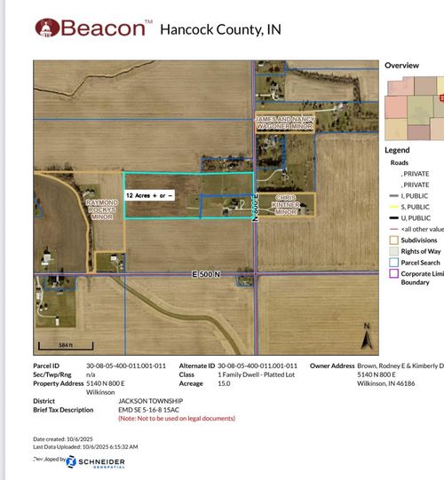 TBD N 800 E, Wilkinson, IN, 46186 | Card Image