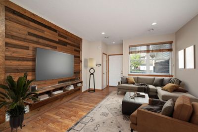 Living room has accent wall with mood lighting! | Image 3