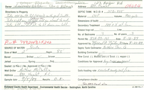 120 Amber Rd, Hamlet, NC, 28345-8008 | Card Image