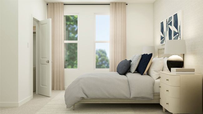 Bedroom featuring light colored carpet | Image 13