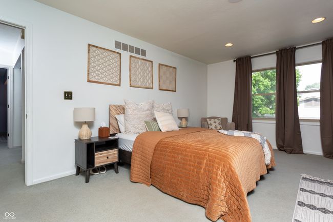 carpeted bedroom with baseboards and recessed lighting | Image 25