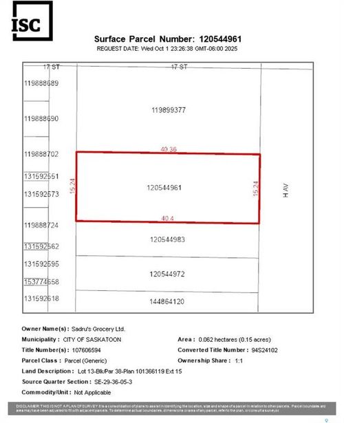 607 Av H S, Saskatoon, SK, S7M1X1 | Card Image