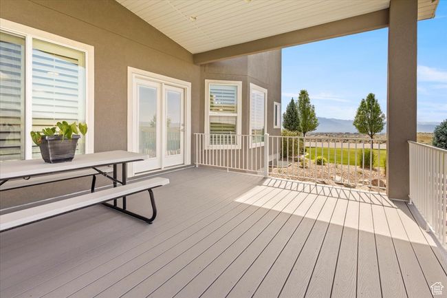 Deck featuring a mountain view | Image 45
