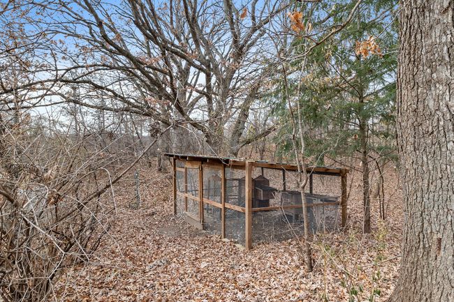 Large, secure chicken coop or kennel with steel roof. | Image 82