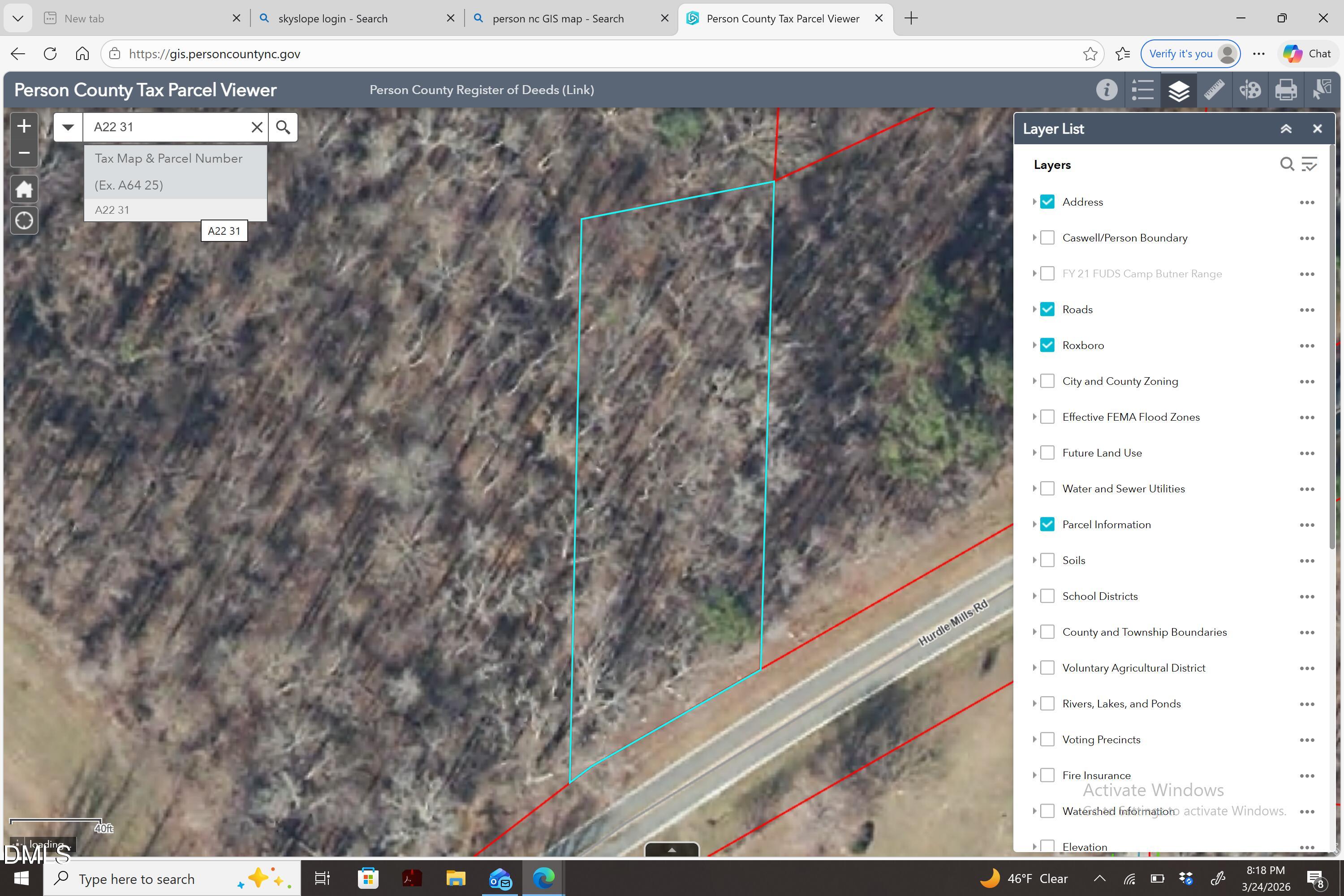Land in Roxboro