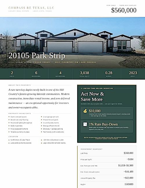 a-b-20105 Park Strip, Lago Vista, TX, 78645-2430 | Card Image