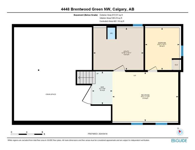 4448 Brentwood Green Nw, Home with 4 bedrooms, 1 bathrooms and 2 parking in Calgary AB | Image 36