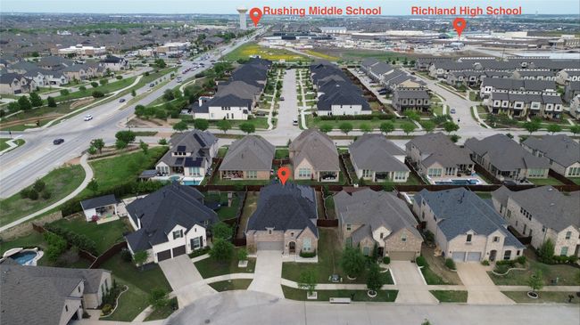Birds eye view of property's distance to Middle and High School. | Image 35