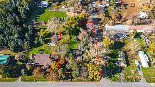 Aerial view of property and surrounding area featuring property parcel outlined | Image 47