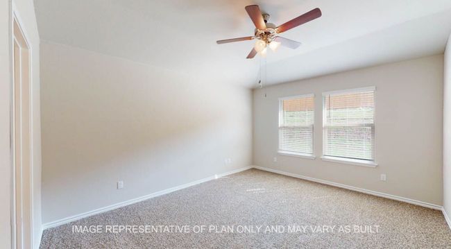 Spare room featuring carpet floors, baseboards, and ceiling fan | Image 15