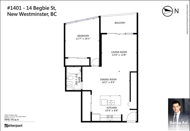 1401 - 14 Begbie Street, Condo with 1 bedrooms, 1 bathrooms and 1 parking in New Westminster BC | Image 23