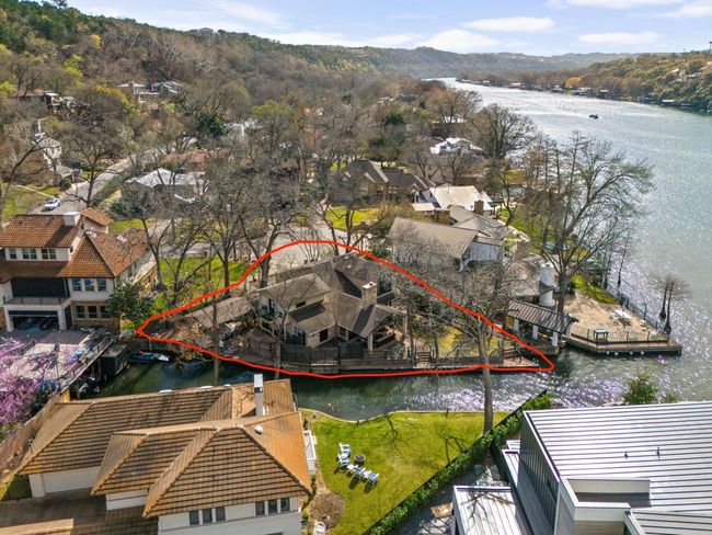 Aerial view with property outlined in red | Image 27