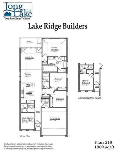 Plan 218 features 4 bedrooms, 3 full baths, and over 1, 800 square feet of living space. | Image 2