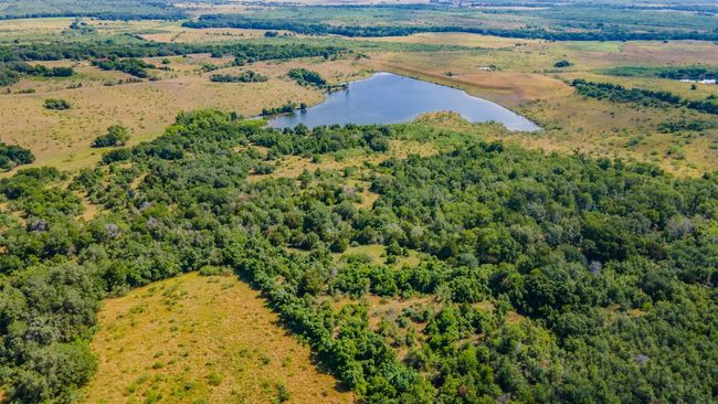 Drone / aerial view of a nearby body of water and a heavily wooded area | Image 9