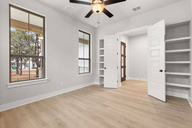 French doors & built in shelving in Study | Image 8
