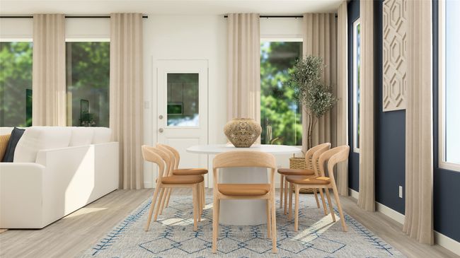 Dining room with light wood-style floors | Image 12