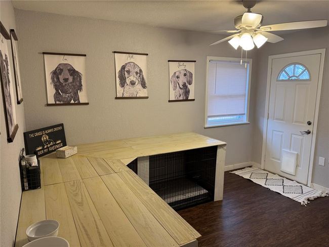 Foyer featuring dark wood-type flooring and ceiling fan | Image 14