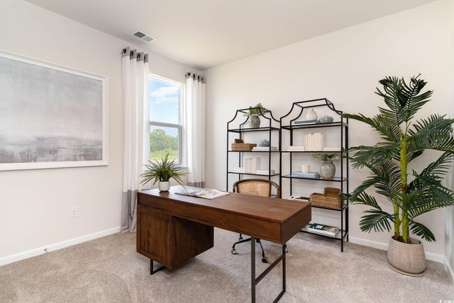 Office space with baseboards, visible vents, and light colored carpet | Image 20