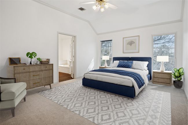 Virtually staged primary bedroom - a serene retreat | Image 23