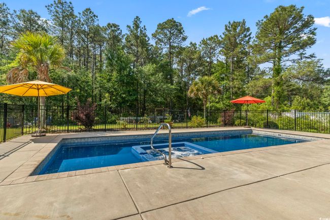View of swimming pool featuring a fenced in pool, a patio area, and fence | Image 35