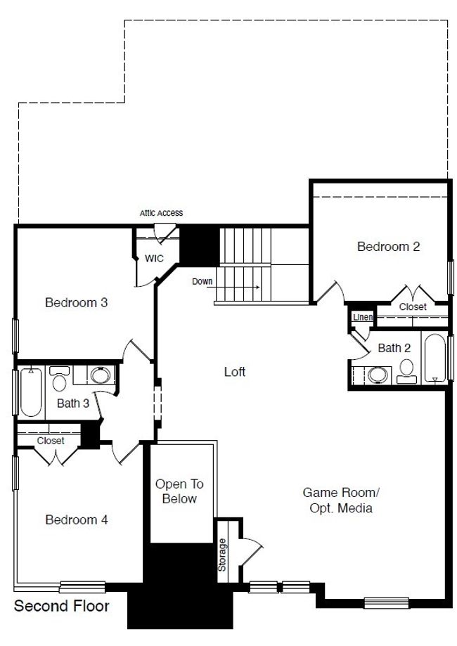 D.R. Horton's Mallard floorplan, 2nd floor - All Home and community information, including pricing, included features, terms, availability and amenities, are subject to change at any time without notice or obligation. All Drawings, pictures, photographs, video, square footages, floor plans, elevations, features, colors and sizes are approximate for illustration purposes only and will vary from the homes as built. | Image 25