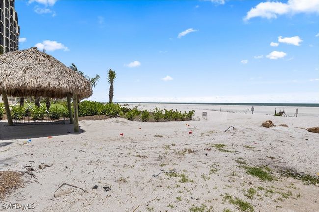 The charming tiki hut sits just steps from the beach, offering a shaded spot to relax and enjoy the ocean breeze. | Image 33