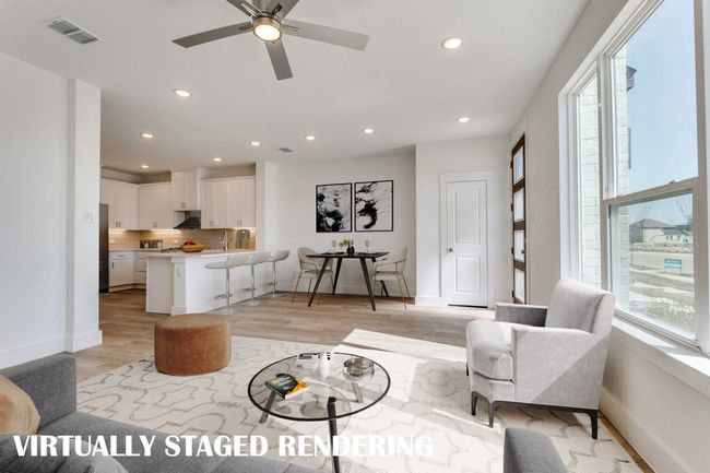 This spacious, light filled family room is the perfect place to host friends and family! VIRTUALLY STAGED RENDERING | Image 4