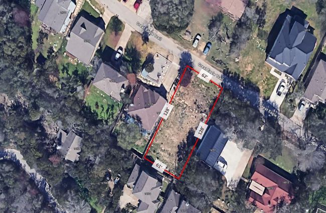 Aerial view of residential area featuring property parcel outlined | Image 15