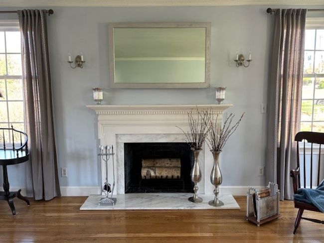 Lovely Decorative Fireplace displayed in the Sunken Living room | Image 11