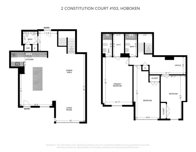 APT-103 - 2 Constitution Ct, Condo with 3 bedrooms, 3 bathrooms and null parking in Hoboken NJ | Image 28