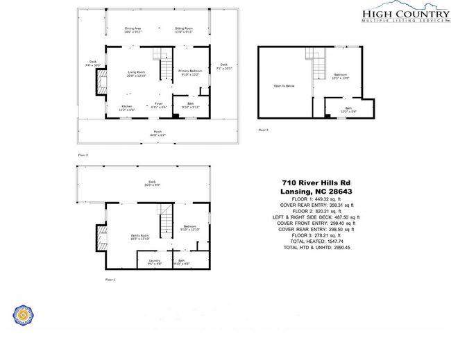 710 River Hills Rd, House other with 3 bedrooms, 3 bathrooms and null parking in Lansing NC | Image 39