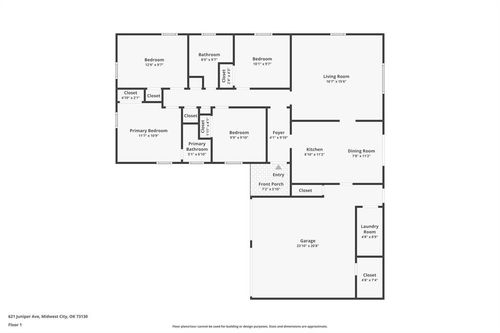 621 Juniper Ave, Midwest City, OK, 73130-2604 | Card Image