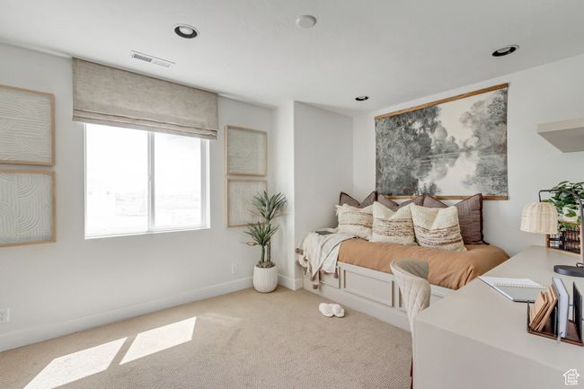 Carpeted bedroom with recessed lighting and baseboards | Image 13