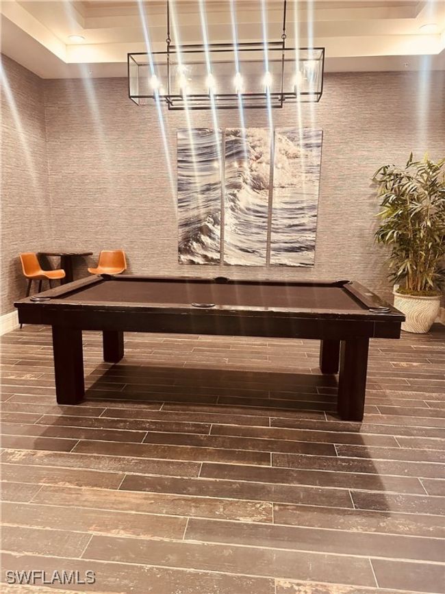 Community Amenities Game room featuring billiards and wood-type flooring | Image 46