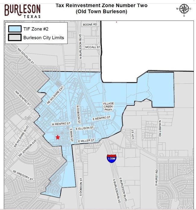 Old Town Burleson Overlay with property location marked with star | Image 7